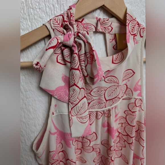 Anthropologie Maeve Pink Elata Floral Birds  Tank Top Blouse Women's Size 2 - Picture 3 of 5